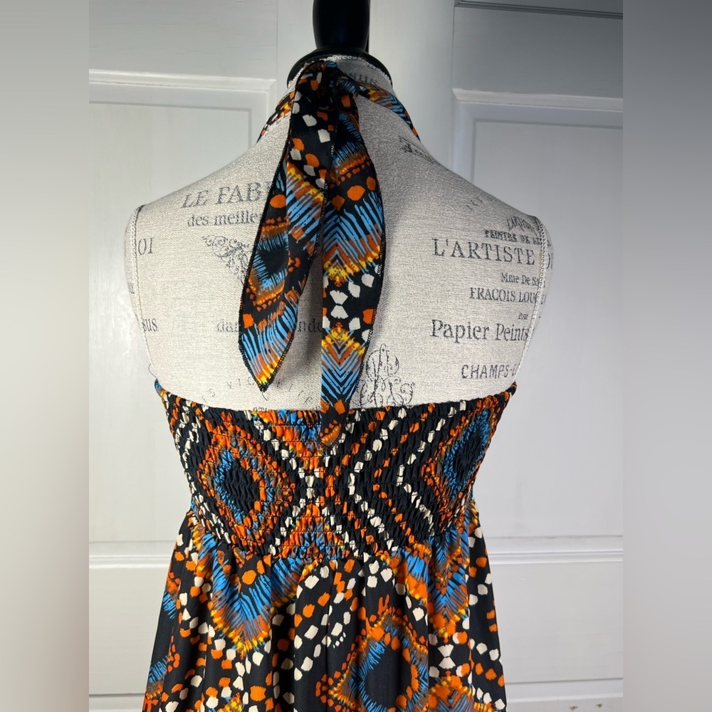 Band Of Gypsies Geometric Print Halter Maxi Dress Excellent Condition Size Small - Picture 4 of 7
